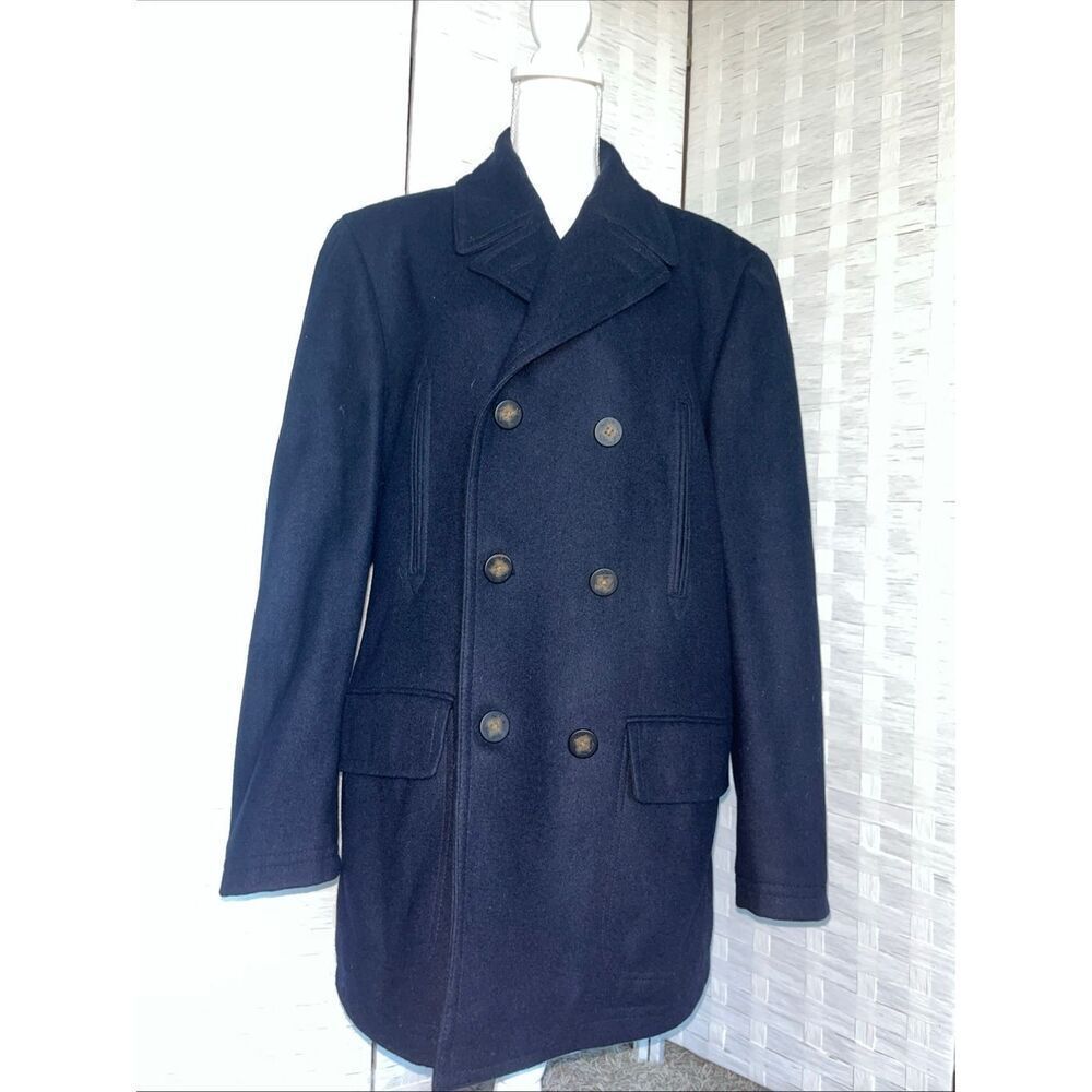 Polo Ralph Lauren Mens Size 42R Academy Peacoat Black Wool Blend